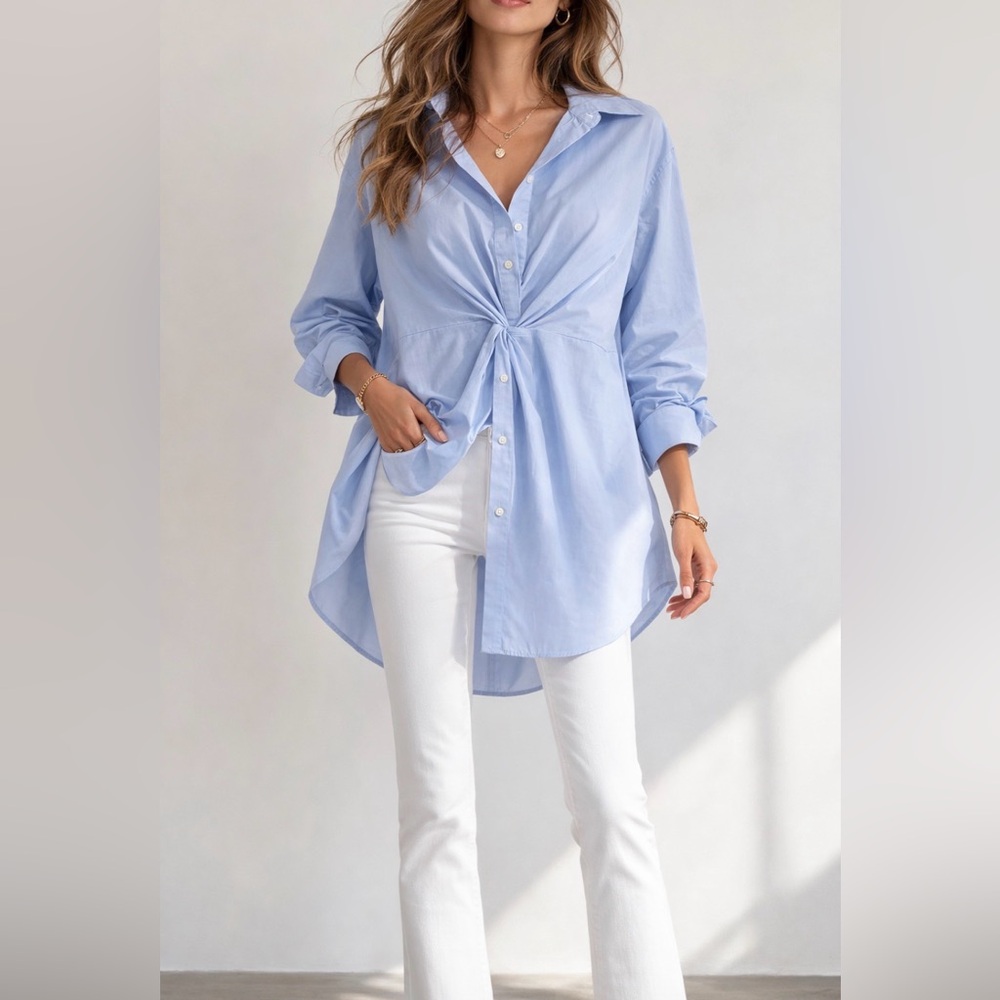 LOFT Light Blue Button-Down Shirt